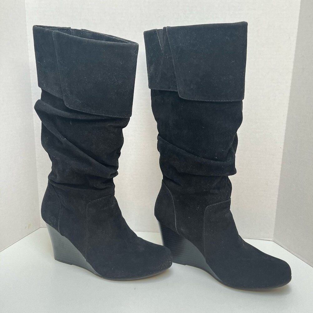 Kohl's Women's 8.5 Calf-High Velvet Ruched Boots